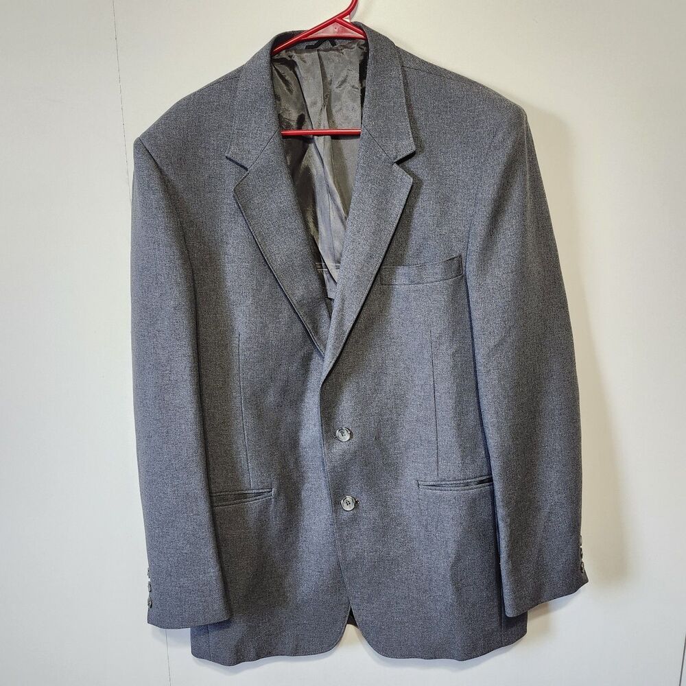 Vtg Sears Roebuck Gray Blazer The Comfort Suit 90's Jacket Men's 42L 36W